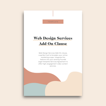Web Design Services Add-On Clause