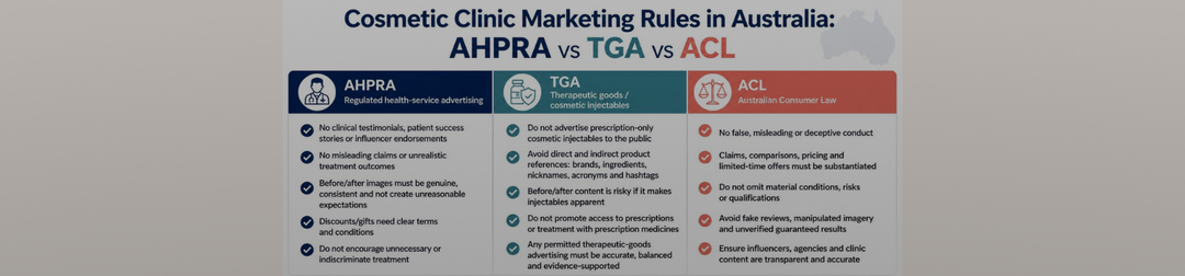 AHPRA vs TGA vs ACL: Who Actually Regulates Your Cosmetic Clinic's Marketing?
