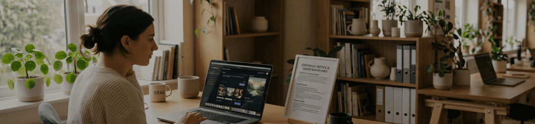 Who owns AI generated content Australia designer laptop desk