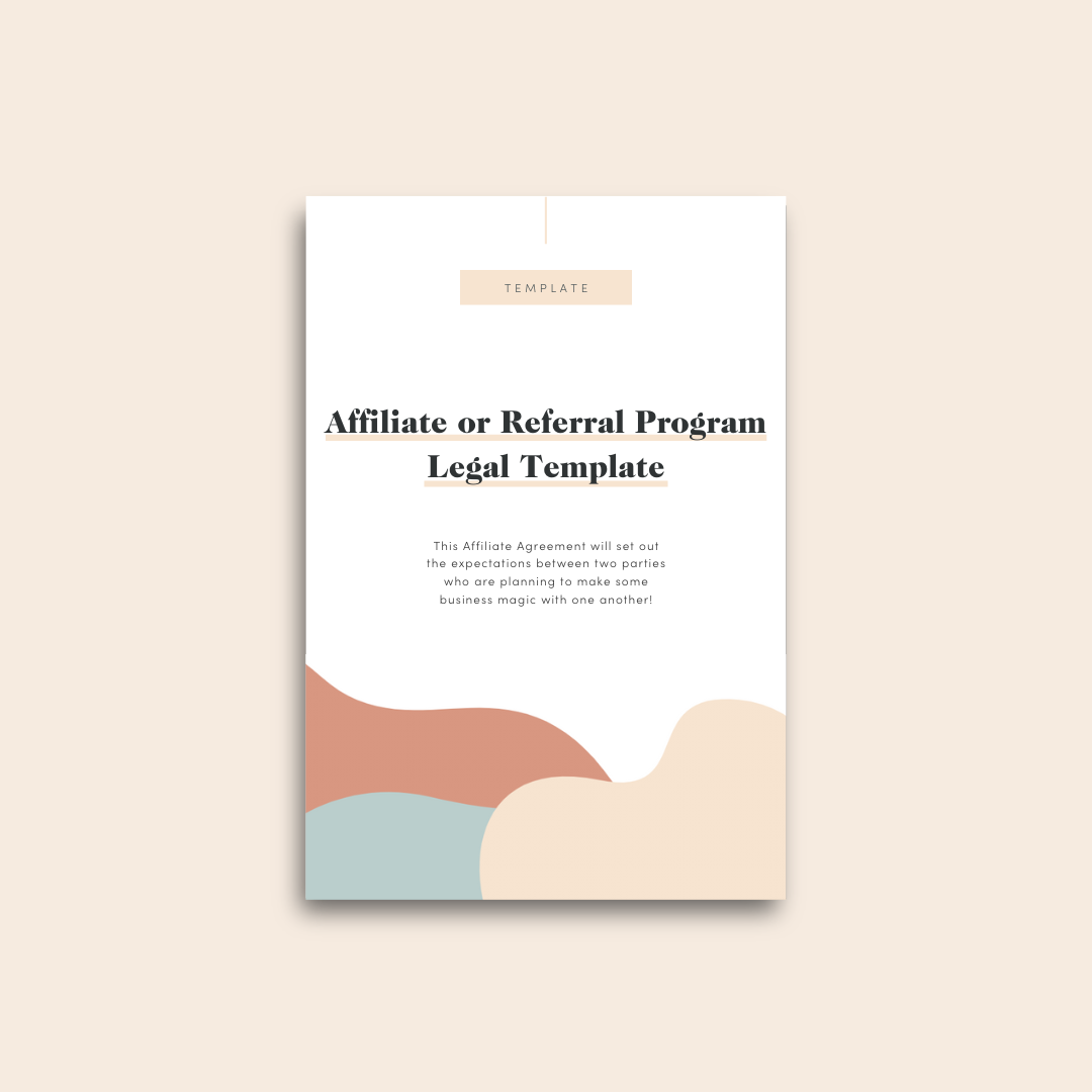 Cover of Affiliate or Referral Program Template Agreement