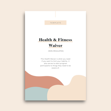 mock up cover for the Health & Fitness Waiver (non-regulated)