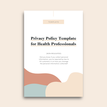 Privacy Policy Template for Health Professionals (non-regulated)