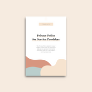 Cover of Privacy Policy for Service Providers Template