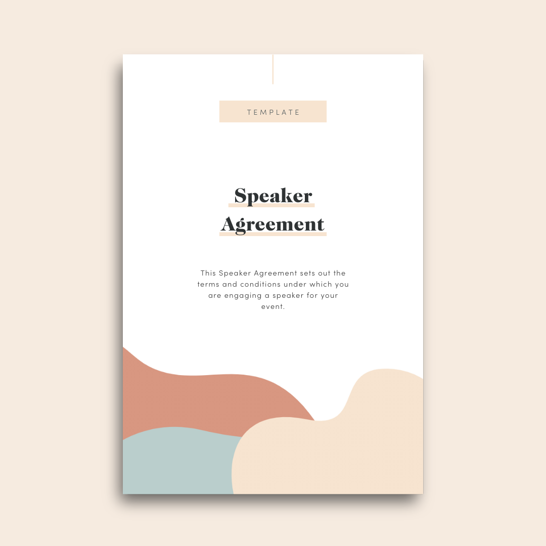 Cover of Speaker Agreement Template