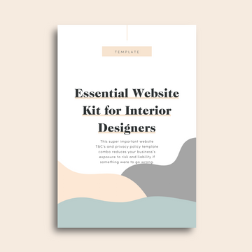 mock up cover for Essential Website Kit for Interior Designers